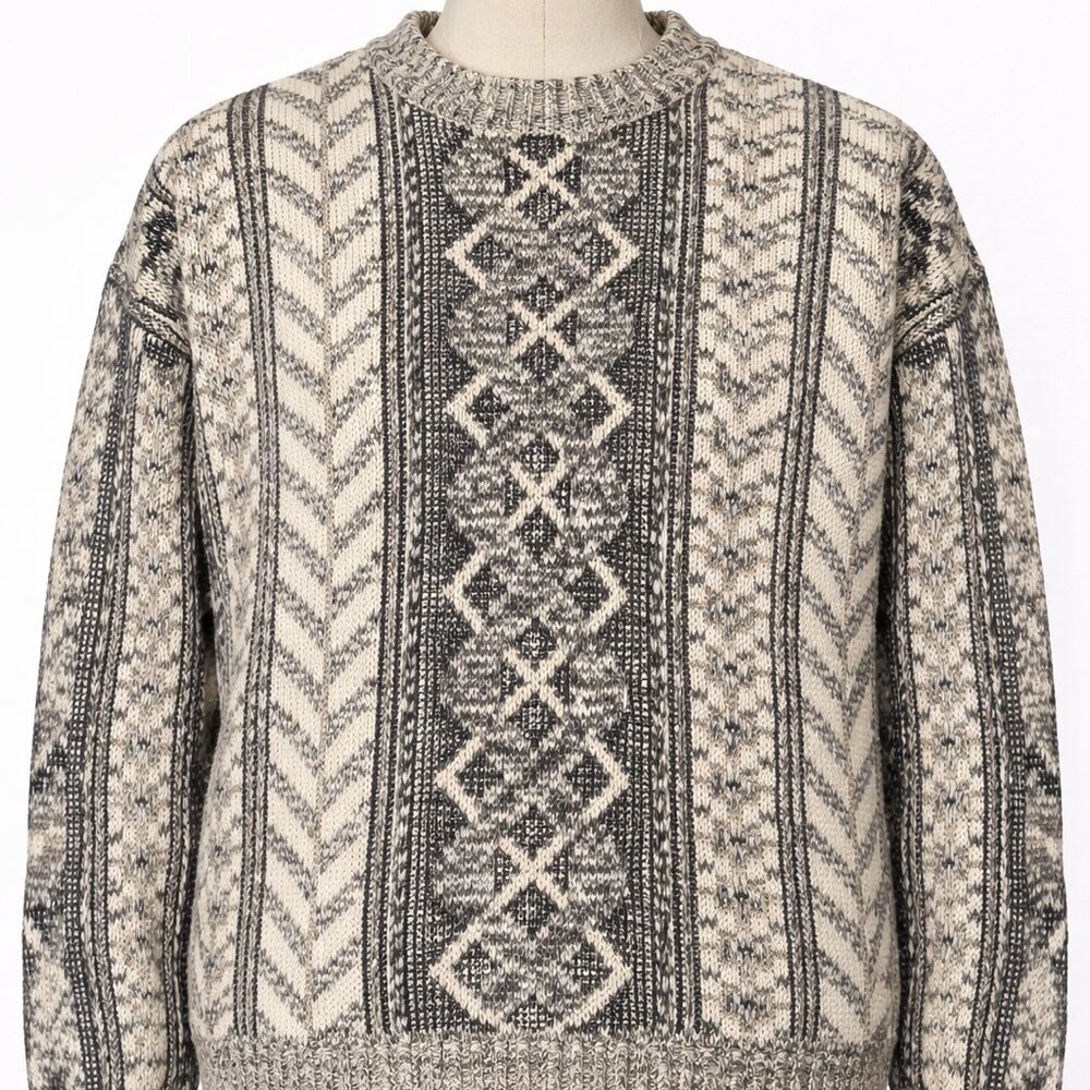 Vtg Crossings Cable Knit Sweater Mens XL Coogi Style 100% Cotton USA EUC